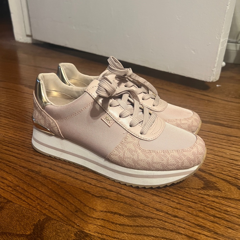 Blush Pink & Gold Micheal Kors Sneakers